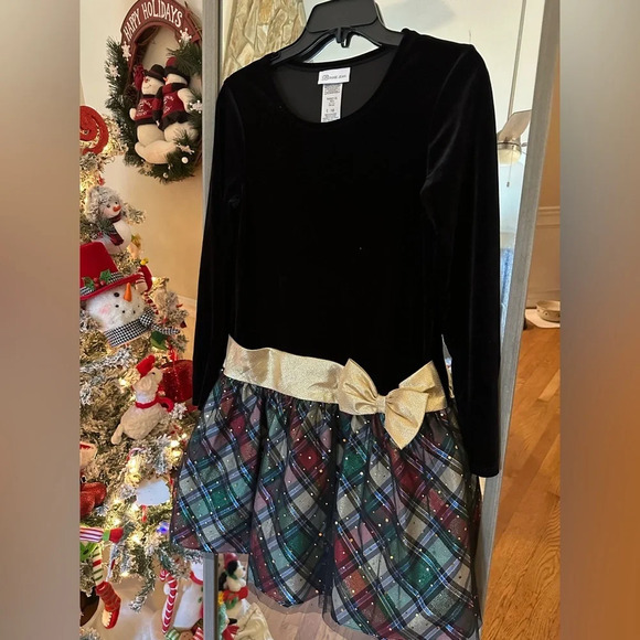 BONNIE Jean Velvet Fit and Flare Dress Size 16‎ - Picture 1 of 9